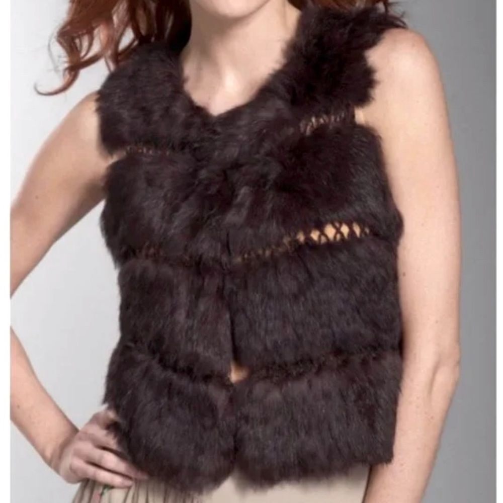 BCBG MaxAzria Rabbit Fur Vest